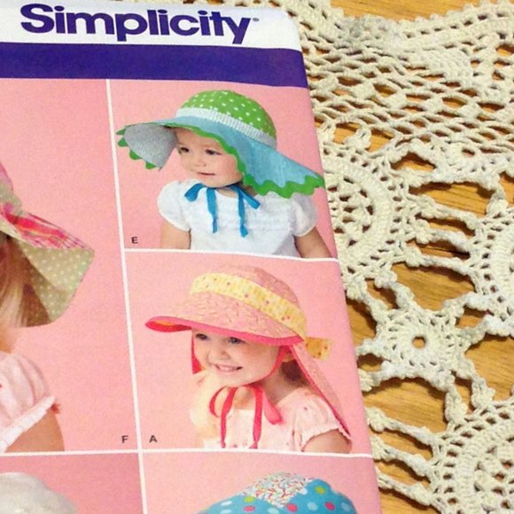 Sewing Pattern, Simplicity 1682 girls hat pattern, uncut - Picture 4 of 8